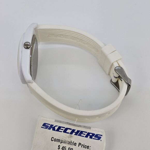 Sketchers Unisex Watch 40MM White Dial White Plastic Bands‎ New Battery - Picture 10 of 15